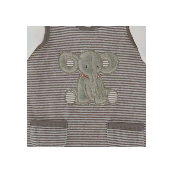 Baby Strampler aus Nicki, Motiv Elefant Eddy, Grau / Größe 62