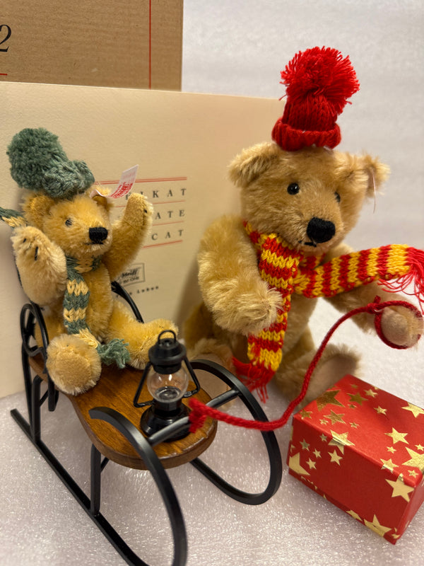 Steiff Weihnachtsschlitten-Set
