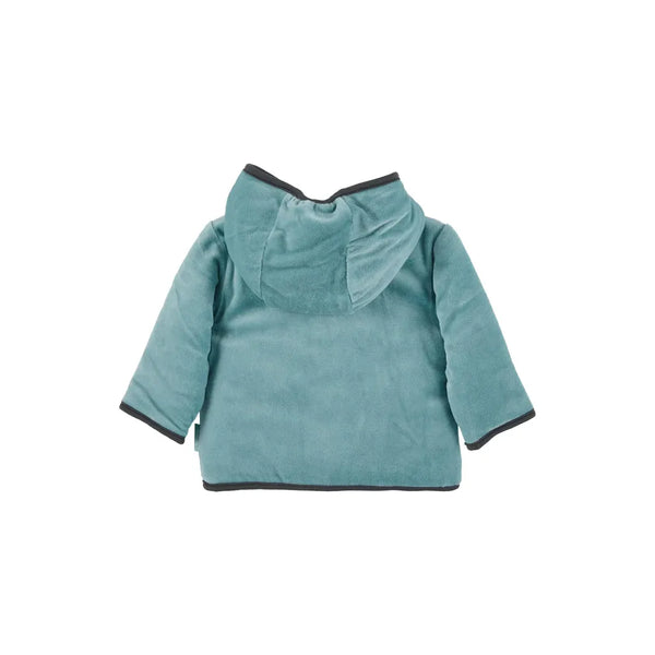 Kapuzen-Jacke aus Nicki, Motiv Eisbär Elia, Türkis / Größe 62