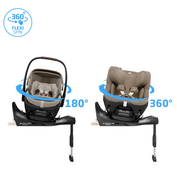 Maxi Cosi Coral Slide Pro i-Size Babyschale Sapphire Sand + Family Fix Slide Pro