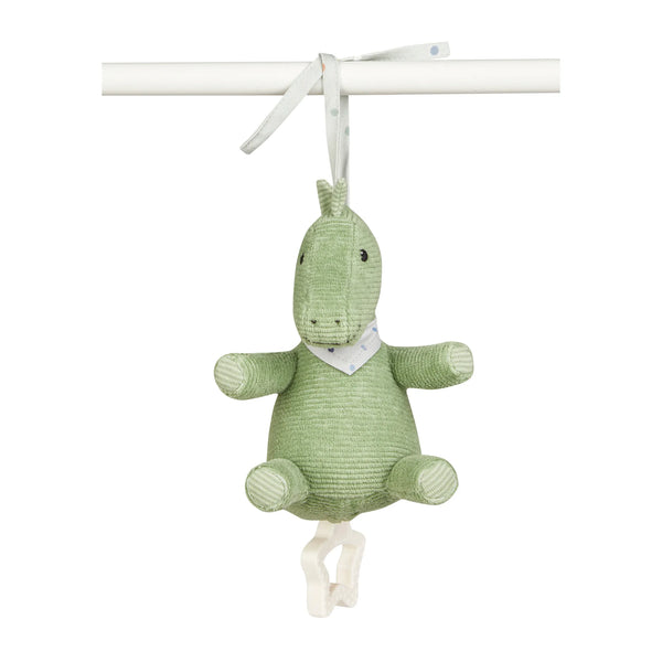 Sterntaler Spieluhr Dino Rexi in steingrün, klein
