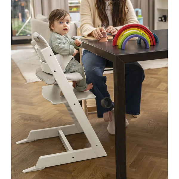 Stokke Tripp Trapp White + BabySet + Cushion Silver OCS
