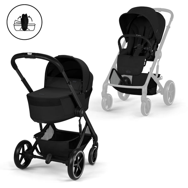 Cybex Balios S Lux mit Fold Cot 6in1 Set Moon Black (Vorbestellung)