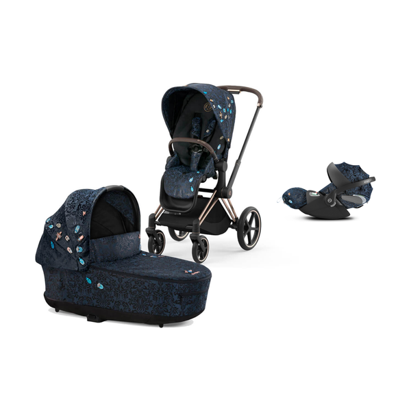 Cybex Priam Set Frame (Rose Gold) / Fabric (Jewels of Nature) 3in1