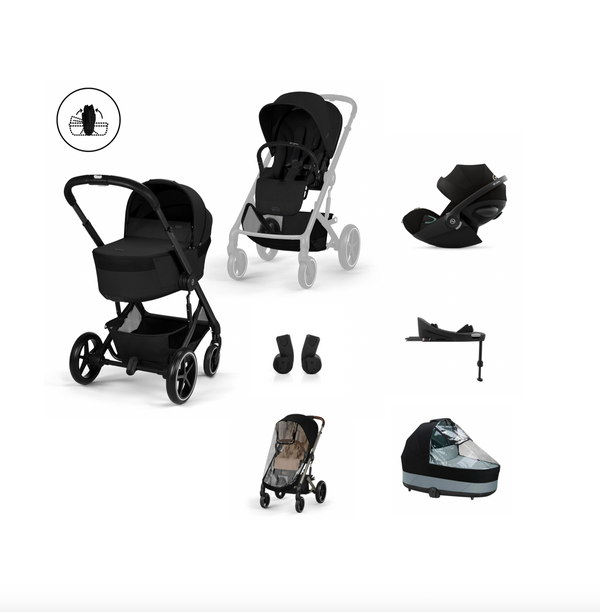 Cybex Balios S Lux mit Fold Cot 6in1 Set Moon Black (Vorbestellung)