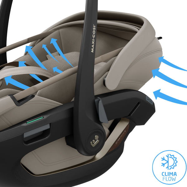 Maxi Cosi Coral Slide Pro i-Size Babyschale Sapphire Sand + Family Fix Slide Pro