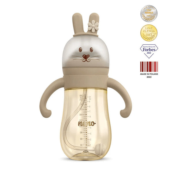 Neno Mio Trink- und Saugflasche, Creme, ab 6 Monaten, 300 ml