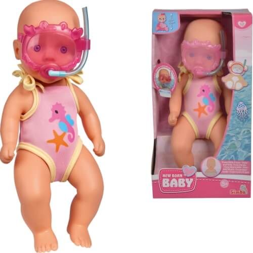 New Born Baby Badepuppe