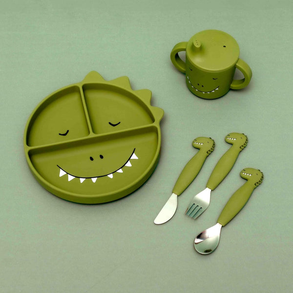 Trixie Silikon-Besteck-Set, 3er-Pack - Herr Dino